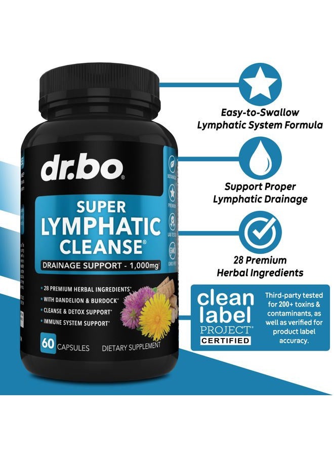 dr.bo Lymphatic Drainage Supplements Pills - Lymphatic Support Total Herbal Cleanse Products Echinacea, Ginger, Dandelion, Red Root & Red Clover Supplement - Lymph Node Detox Cleanse Lymph System Drainage - Image 2