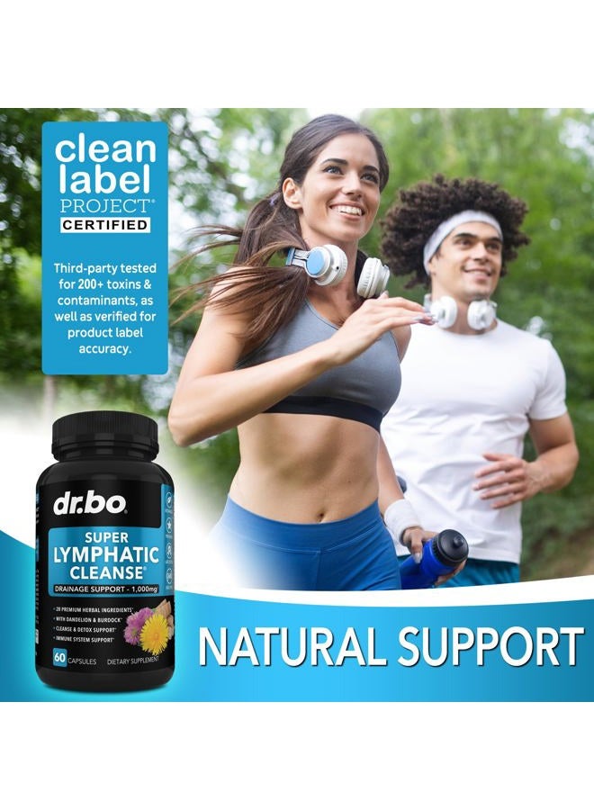 dr.bo Lymphatic Drainage Supplements Pills - Lymphatic Support Total Herbal Cleanse Products Echinacea, Ginger, Dandelion, Red Root & Red Clover Supplement - Lymph Node Detox Cleanse Lymph System Drainage - Image 5
