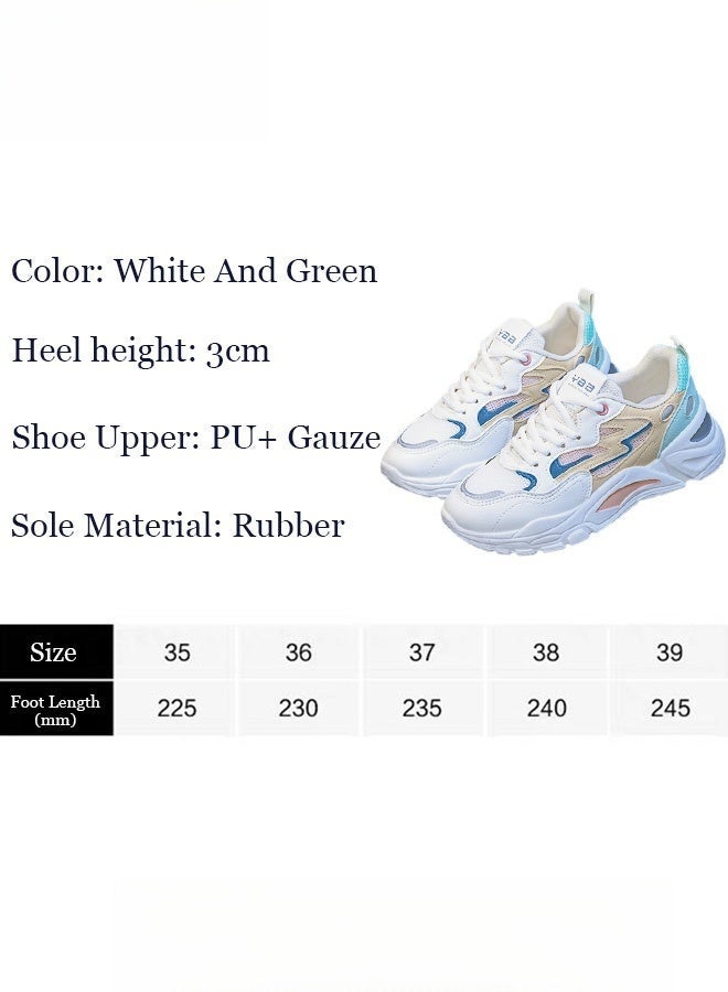 Women Stylish Chunky Sneakers, Lace up Non Slip Platform Shoes, Versatile Low Top Sneakers, Casual Comfy Sports Shoes for Ladies, Suitable for Daily Wear and Outdoor Activities - Image 2