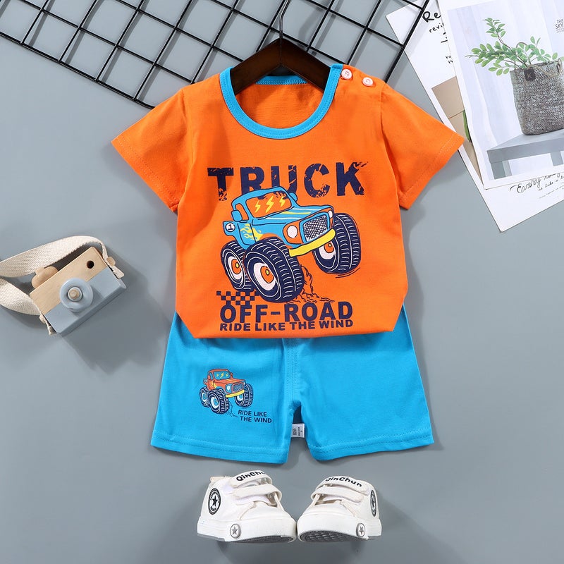 Kids Cotton T-Shirt  Shorts Set Summer Outfit F14-Dipper - Image 1