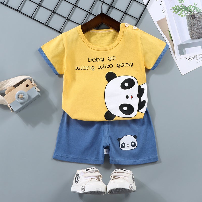 Kids Cotton T-Shirt  Shorts Set Summer Outfit F14-Dipper - Image 2