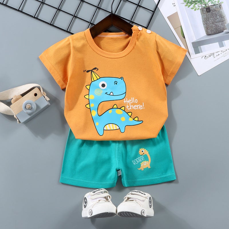 Kids Cotton T-Shirt  Shorts Set Summer Outfit F14-Dipper - Image 3