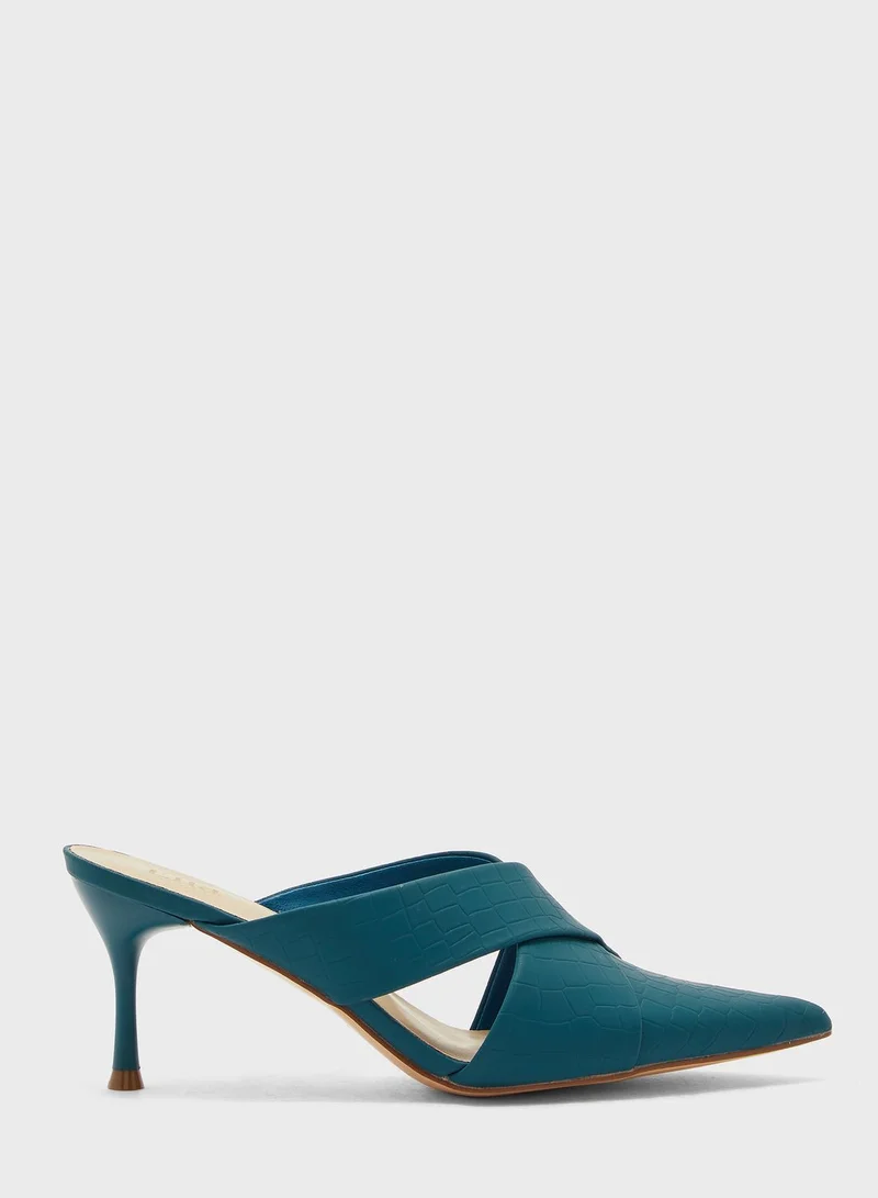 ELLA Croc Effect Cutout Pointed Pump