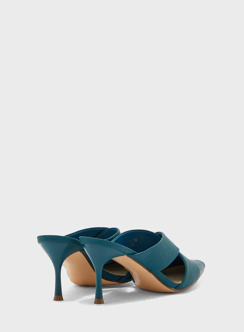 ELLA Croc Effect Cutout Pointed Pump