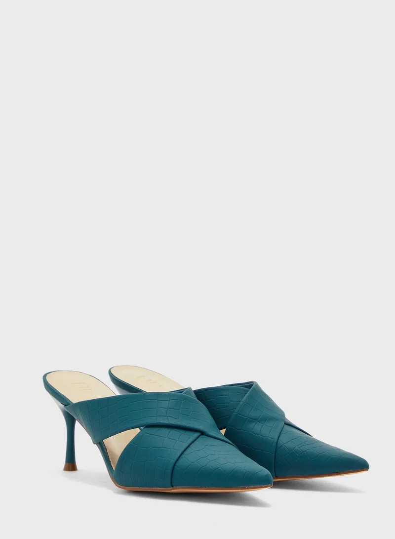 ELLA Croc Effect Cutout Pointed Pump