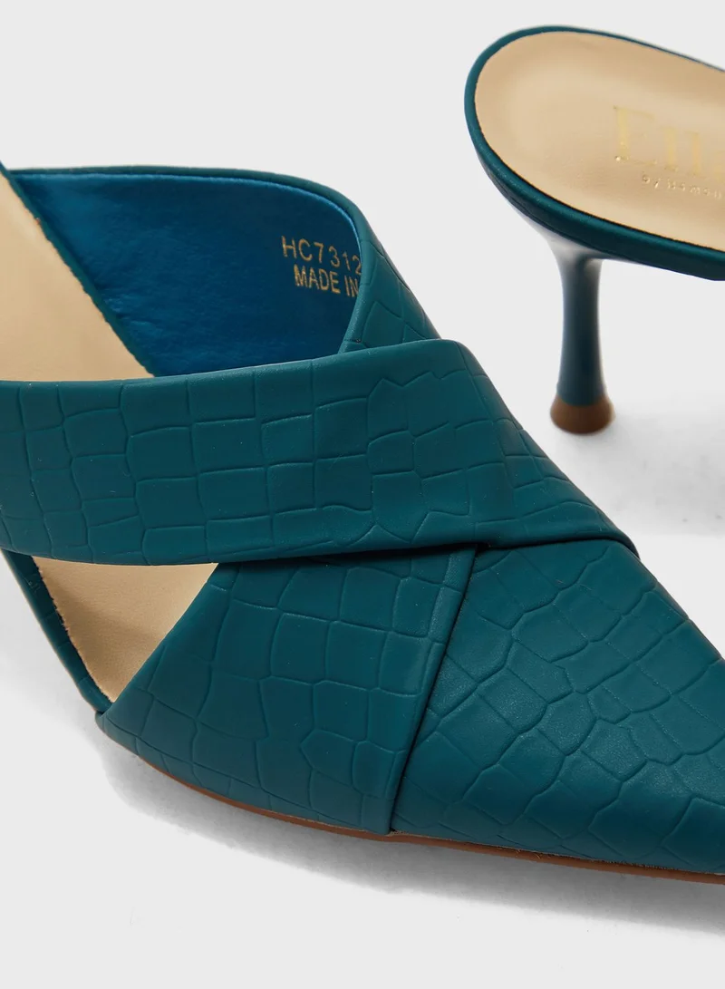ELLA Croc Effect Cutout Pointed Pump