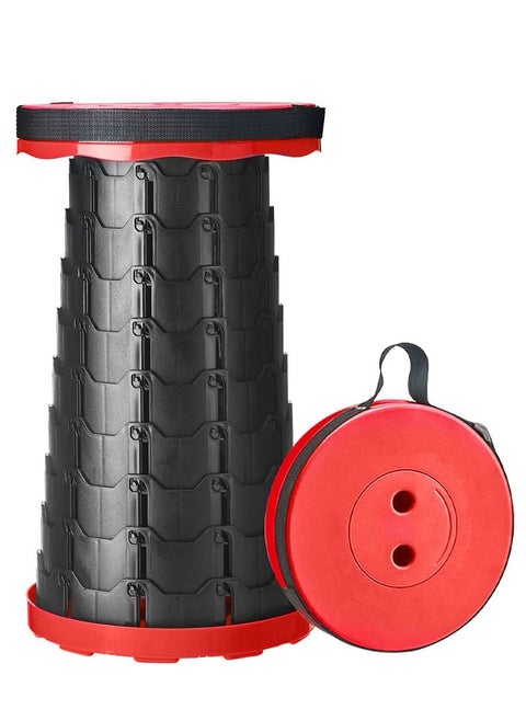 Folding Stool Collapsible Telescoping Foldable Camping Stool Red