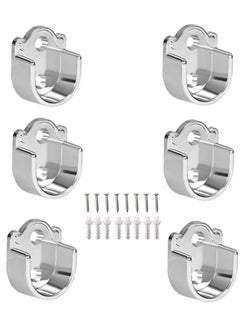 Closet Rod End Support, 8 Pcs Stainless Steel Heavy Duty Closet Pole Sockets, Flange Rod Holder with Screws, Easy Installation Or Quick Removal Shower Curtain Hanging Tube Rod Bracket, 19mm