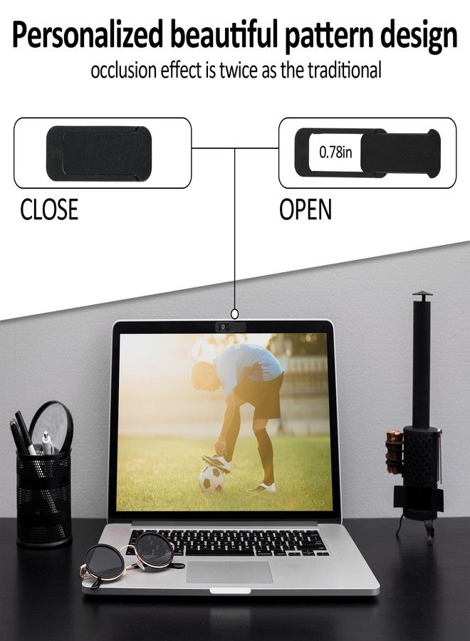 Ymapinc غطاء كاميرا Ymapinc 4 قطع للكمبيوتر المحمول، غطاء ويب كام منزلق للحفاظ على الخصوصية مناسب لأجهزة الكمبيوتر والهواتف المحمولة وأجهزة الكمبيوتر المحمولة والأجهزة اللوحية - أسود - Image 4