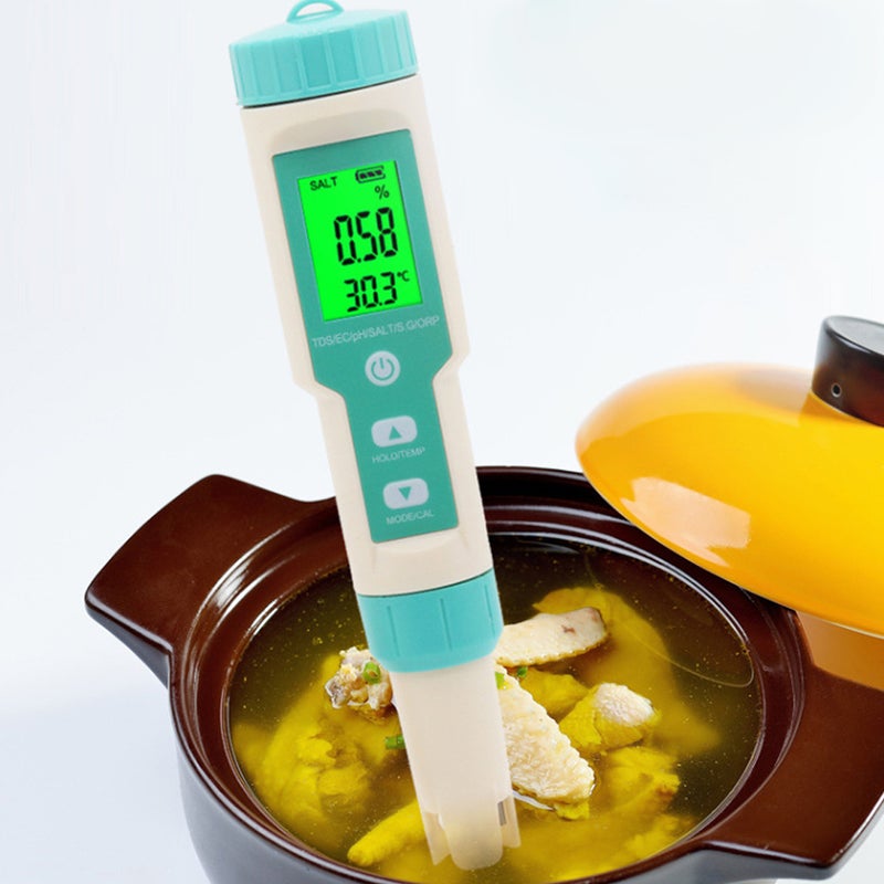 Handheld Portable Water Quality Tester 7 In 1 PH Total Dissolved Solids EC ORP Salinity S.G Temperature Testing IP67 Waterproof ℃/℉ Units Conversion Automatic Temperature Compensation - Image 3