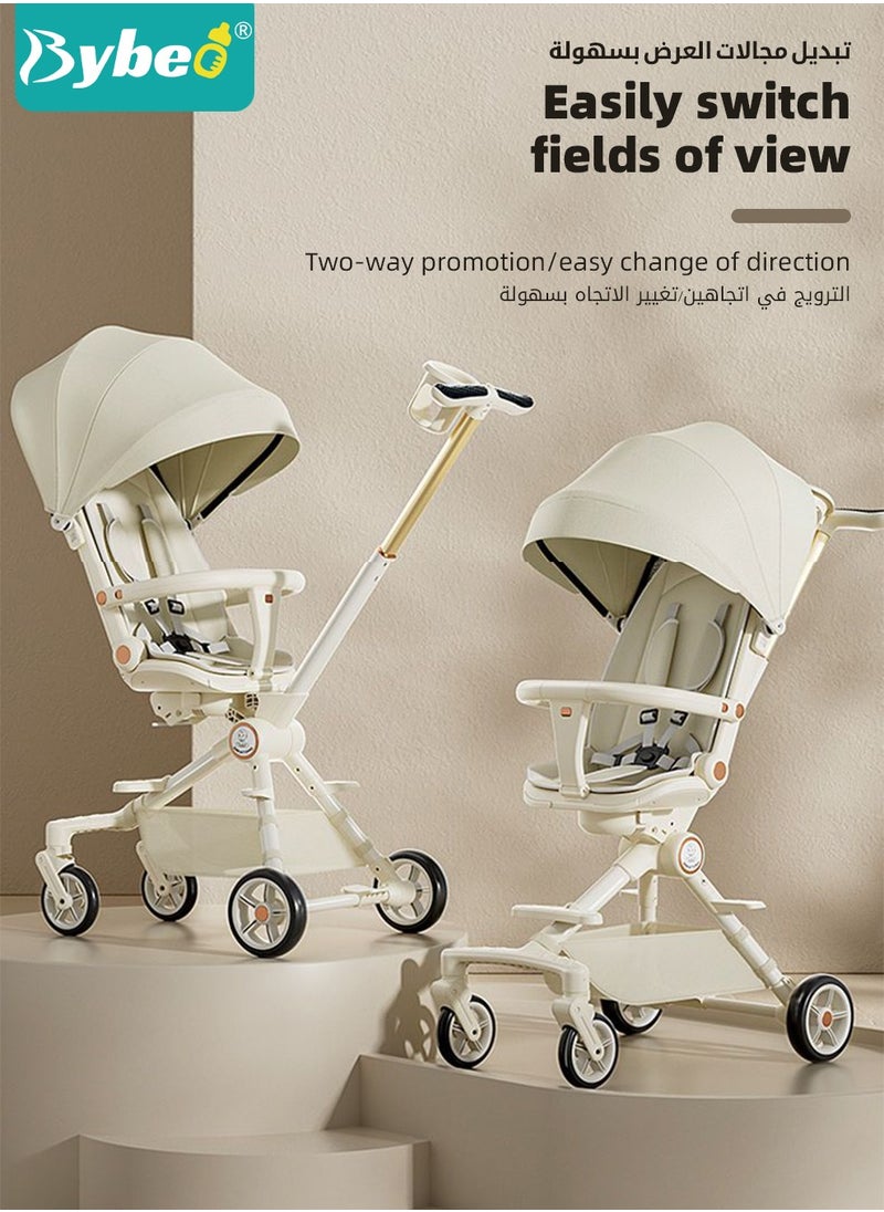Generic - Lightweight Baby Stroller, Multifunctional Travel Cabin, One-Hand Folding Babies Strollers for Newborn, Infant, Kids with Dinner Plate, Sunshade and 175-Degree Adjustable  Reversible Reclining Seat - Image 1