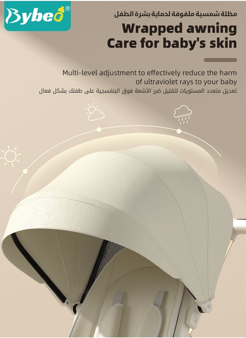 Generic - Lightweight Baby Stroller, Multifunctional Travel Cabin, One-Hand Folding Babies Strollers for Newborn, Infant, Kids with Dinner Plate, Sunshade and 175-Degree Adjustable  Reversible Reclining Seat - Image 1