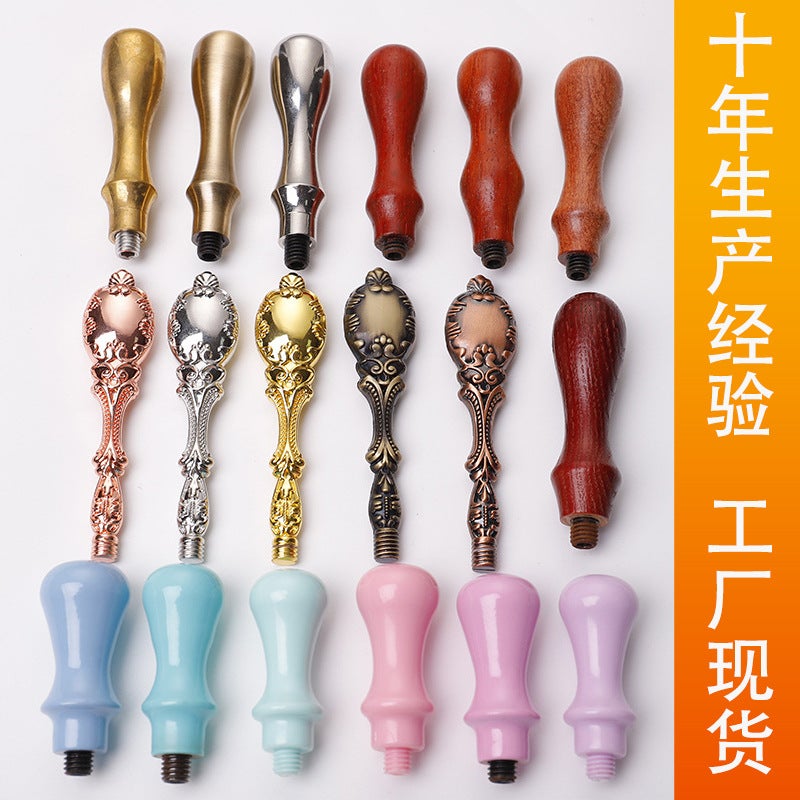 Vintage Wooden Wax Seal Handle – Alien Shape, Environmental Protection, 77mm Height - Image 5