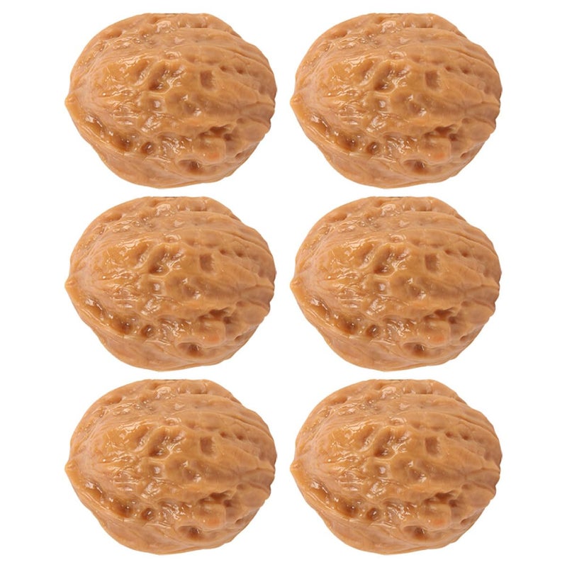 6 Lifelike Artificial Walnut Models Faux Nut Decorations For Home Party Centerpiece - Image 2