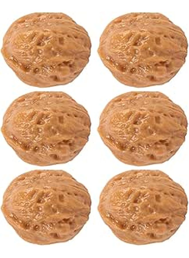 6 Lifelike Artificial Walnut Models Faux Nut Decorations For Home Party Centerpiece - Image 1