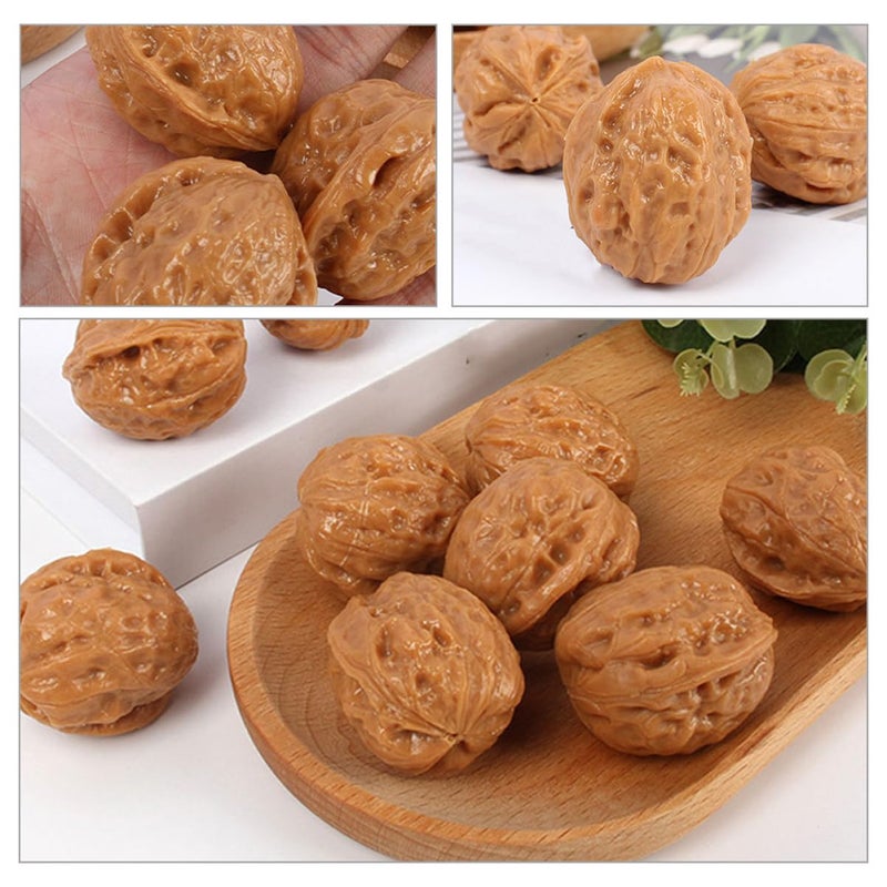 6 Lifelike Artificial Walnut Models Faux Nut Decorations For Home Party Centerpiece - Image 5