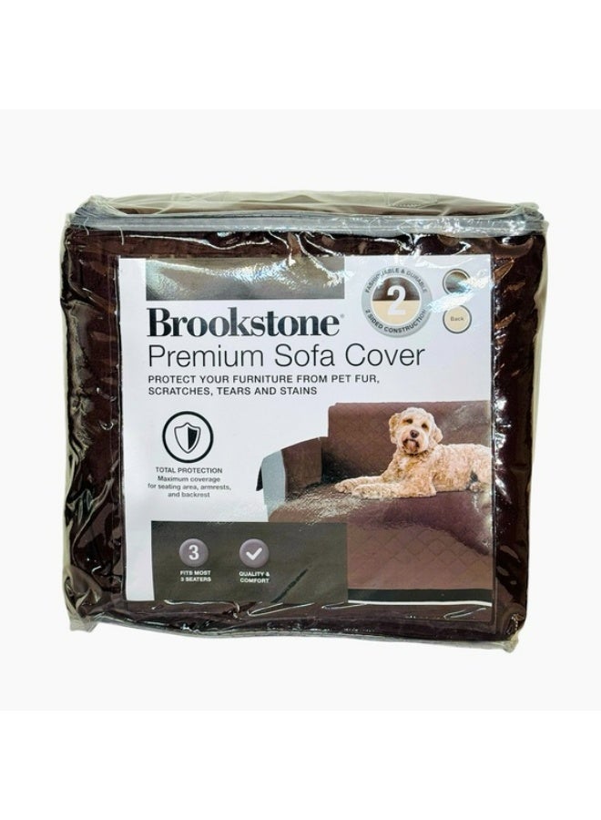 غطاء أريكة فاخر لثلاثة مقاعد، ذو وجهين، مبطن، يحمي من وبر الحيوانات الأليفة والخدوش والبقع. - Image 1