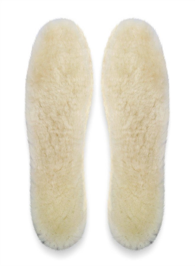 Happystep Genuine Sheepskin Insoles - Premium Lambswool and Sheepskin Top Layer, Felt Bottom for Ultimate Warmth, Comfort and Cushioning (Men 10) - Image 1