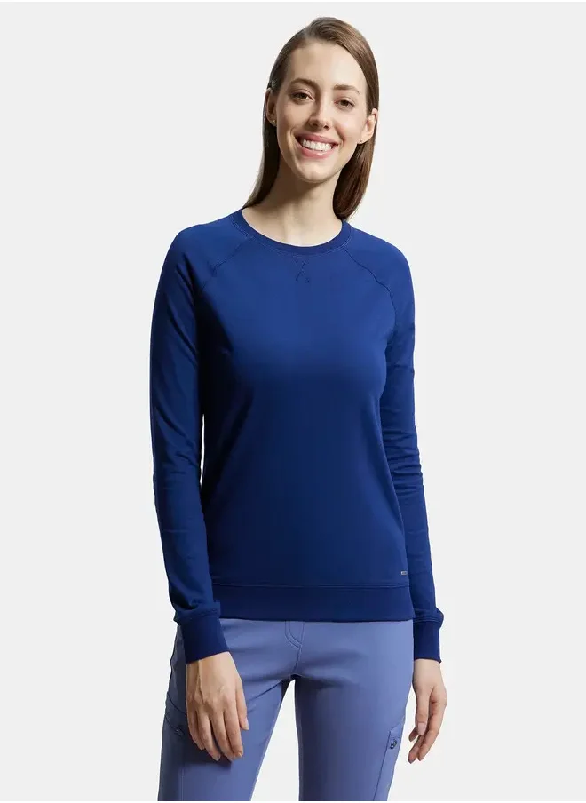 جوكي Jockey AW67 Women's Super Combed Cotton Rich French Terry Fabric Solid Sweatshirt with Raglan Sleeve Styling