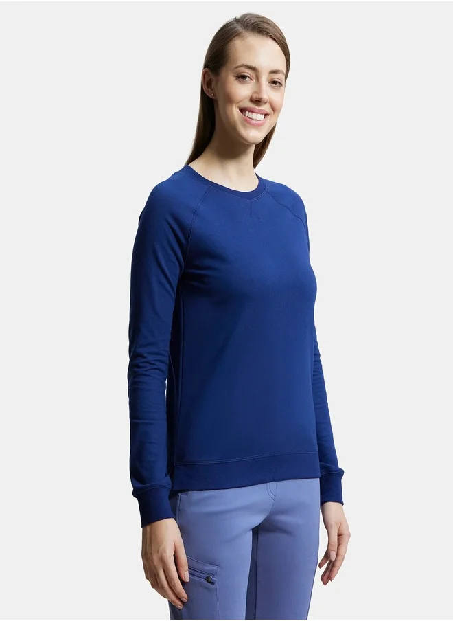 جوكي Jockey AW67 Women's Super Combed Cotton Rich French Terry Fabric Solid Sweatshirt with Raglan Sleeve Styling