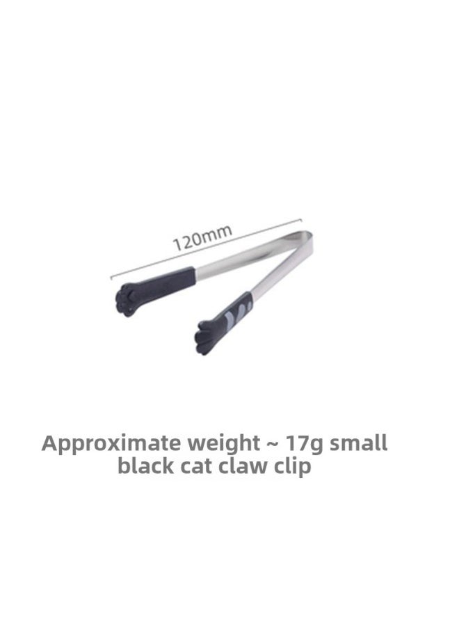 Generic - Silicone Food Clip Plastic Non-dirty Hands Snack Clip Cute Cat Claw Clip Kitchen High Temperature Food Clip Potato Chips Clip-Colour:♉♈Kitten Claw Clip (12cm) Black♉♈ - Image 1
