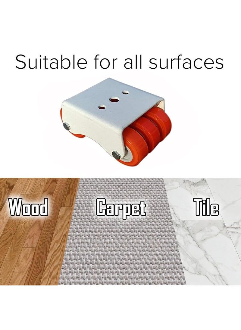 THOISEWELT THOISEWELT Small 6 Wheel Caster For Furniture Table Tipoy Fix Plate Moving Caster Wheel 120kg Loding Capacity Pack Of 4  - Image 3