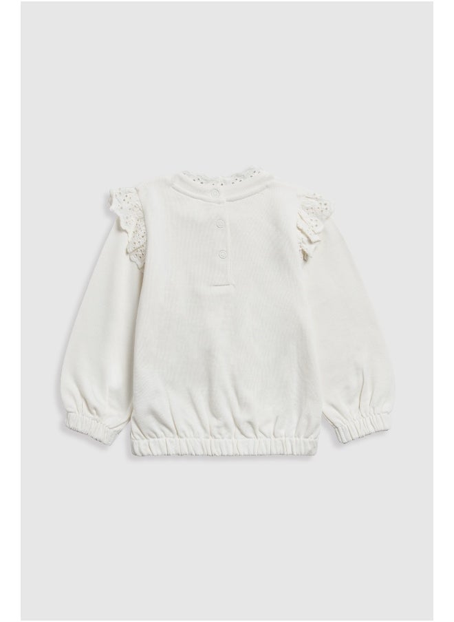 mothercare Cream Crochet Sweat Top  - Image 1