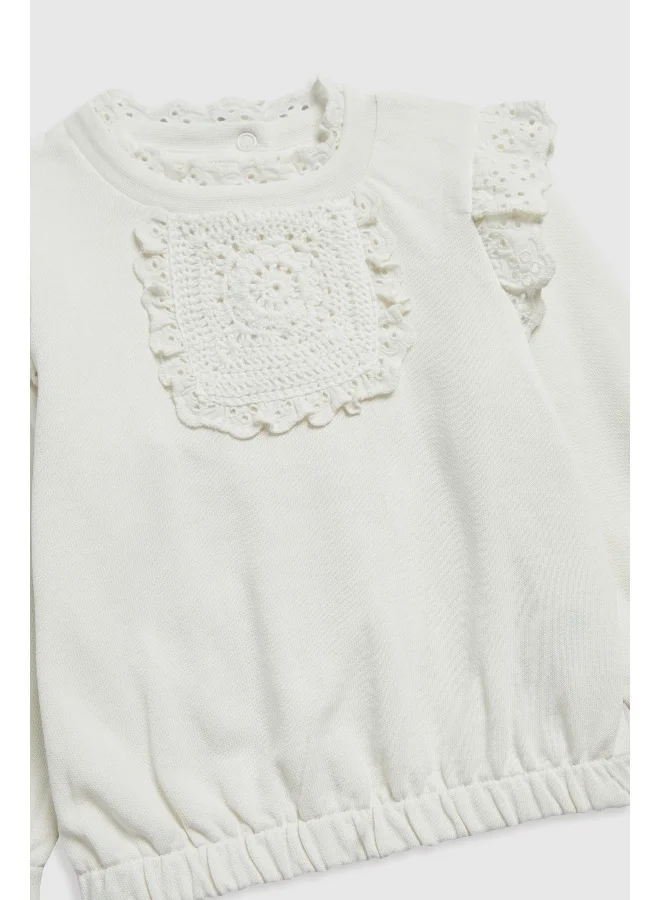 mothercare Cream Crochet Sweat Top