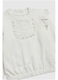 mothercare بلوزة كروشيه باللون الكريمي  - Image 2