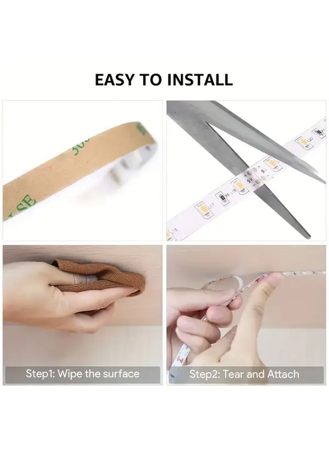 شرائط إضاءة LED تعمل بالبطارية 3 28 قدم 6500 كلفن أبيض مفتاح تبديل لاسلكي لإضاءة خلفية التلفزيون وديكور المنزل - Image 4