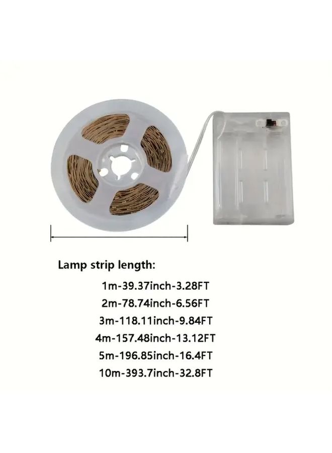 شرائط إضاءة LED تعمل بالبطارية 3 28 قدم 6500 كلفن أبيض مفتاح تبديل لاسلكي لإضاءة خلفية التلفزيون وديكور المنزل - Image 3