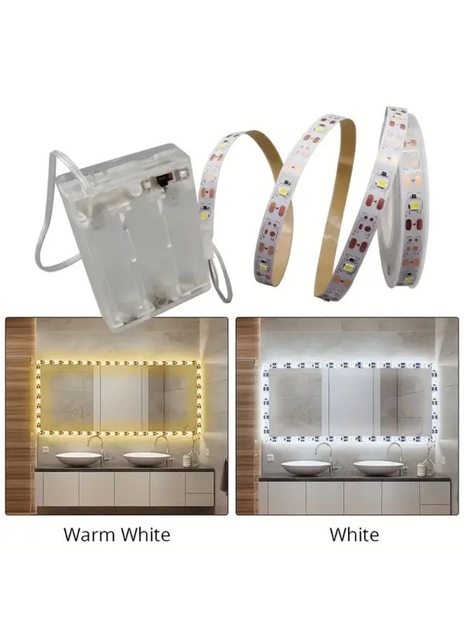 شرائط إضاءة LED تعمل بالبطارية 3 28 قدم 6500 كلفن أبيض مفتاح تبديل لاسلكي لإضاءة خلفية التلفزيون وديكور المنزل - Image 1