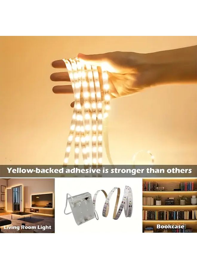 شرائط إضاءة LED تعمل بالبطارية 3 28 قدم 6500 كلفن أبيض مفتاح تبديل لاسلكي لإضاءة خلفية التلفزيون وديكور المنزل - Image 5