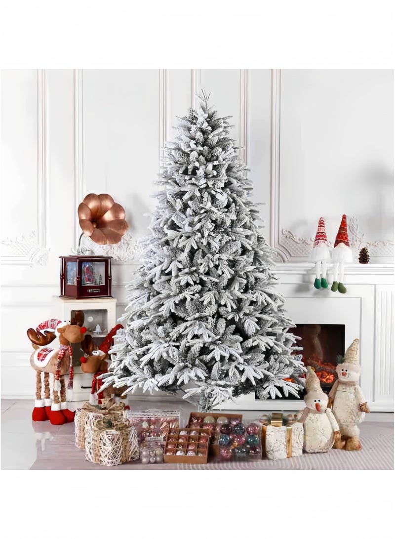 GGEROU Christmas Tree Thick Falling Snow Christmas Tree White Flocking 5FT Xmas Tree PE PVC Material Christmas Tree with 450 Branch Tips and Metal Foldable Stand - Image 2