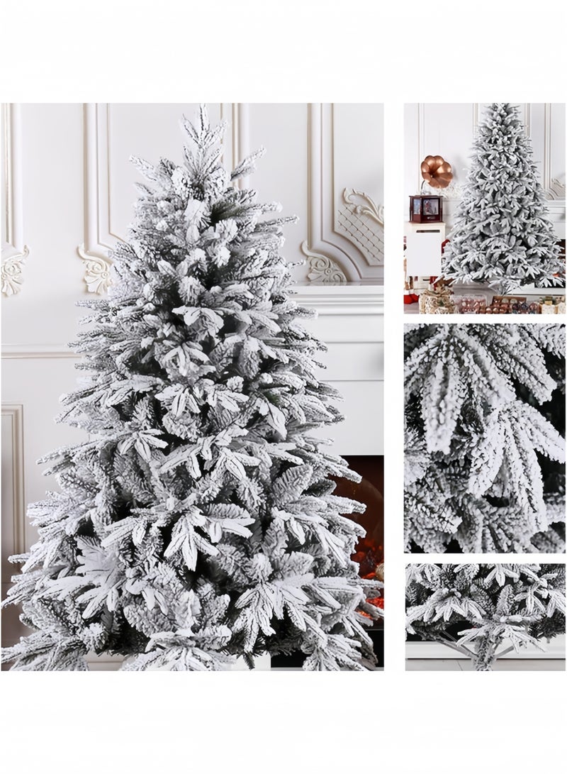 GGEROU Christmas Tree Thick Falling Snow Christmas Tree White Flocking 5FT Xmas Tree PE PVC Material Christmas Tree with 450 Branch Tips and Metal Foldable Stand - Image 5