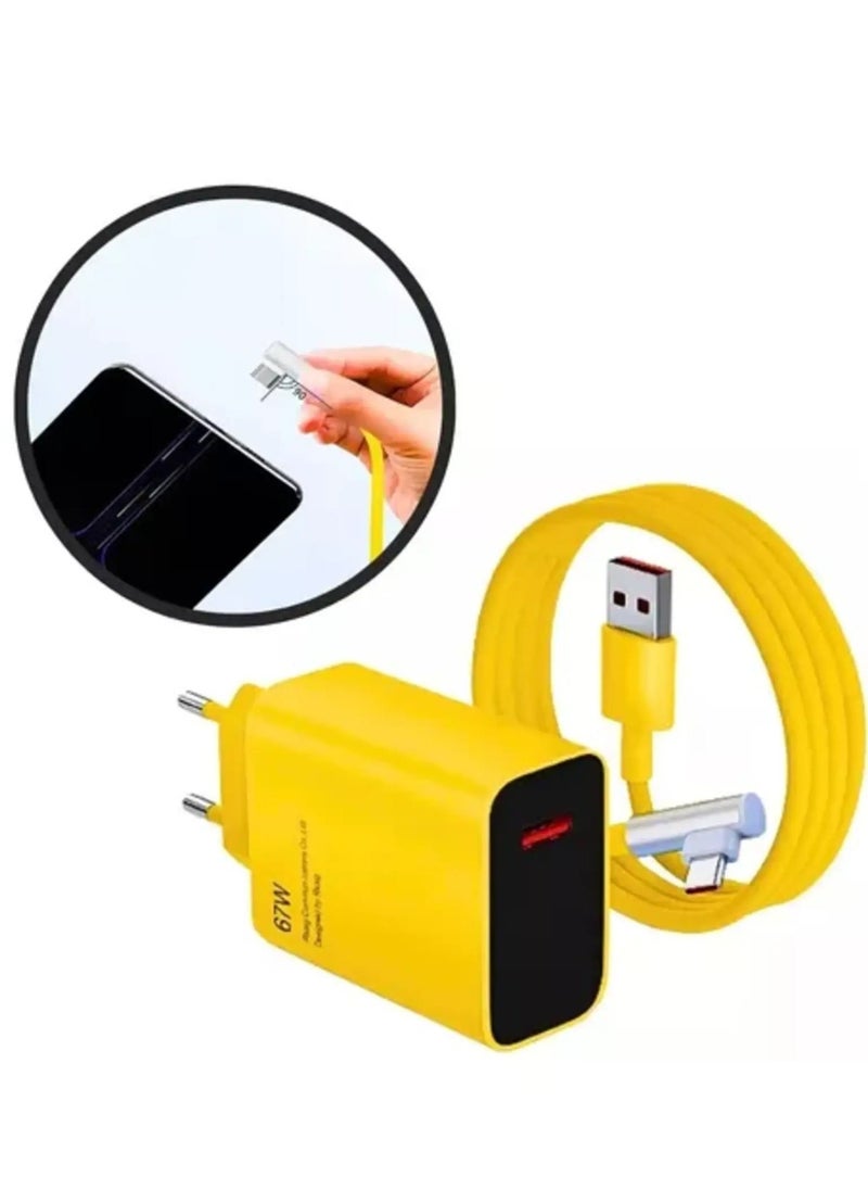JAJEEK "NEW 67W Fast Charging Charger Set with Type-C Cable (Yellow)" - Image 4
