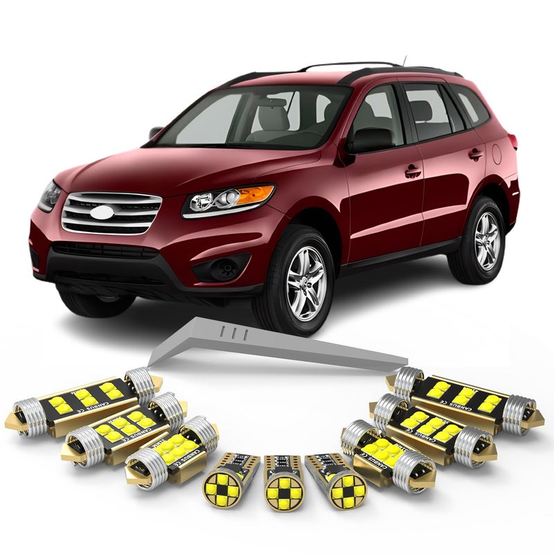 WLTATBUA LED Interior Light Kit Package Replacement for HYUNDAI Santa Fe CM 2006 2007 2008 2009 2010 2011 2012 Super Bright 6000K White