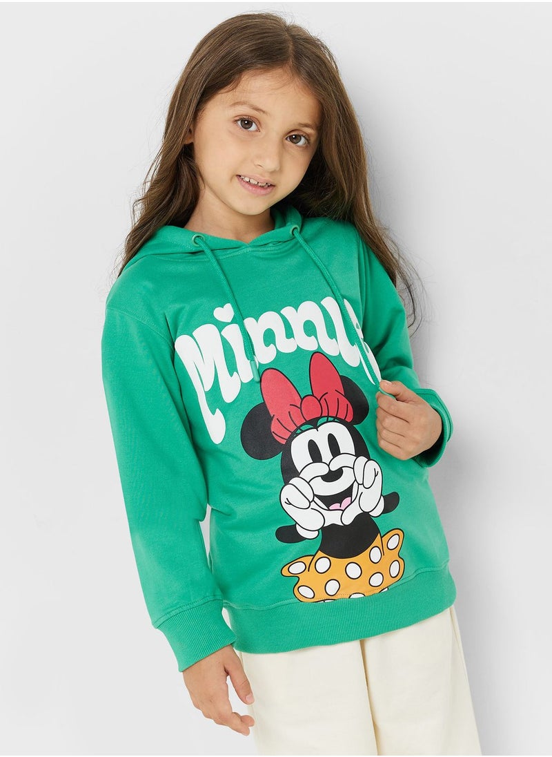 Disney Minnie Mouse - Girls Disney Minnie Mouse Printed Hoodie And Jogger Set - Image 1