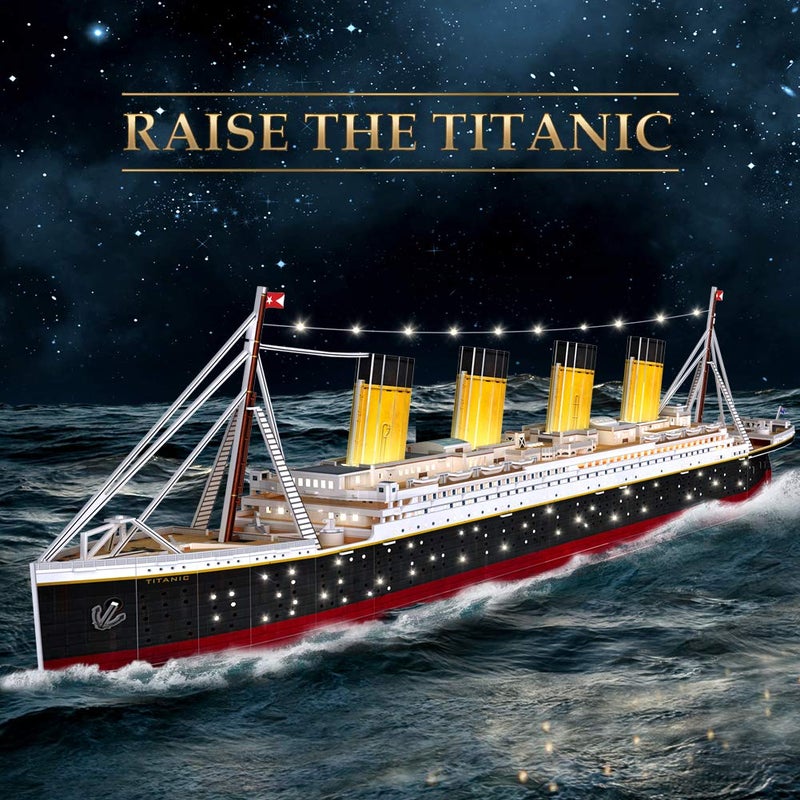 CubicFun Titanic 3D LED Puzzles for Adults 88 CM 266 Pieces,Titanic Toys for Adults Teens, Home Decor Birthday Gifts Adults Easter Gifts Teacher Gifts - Image 2