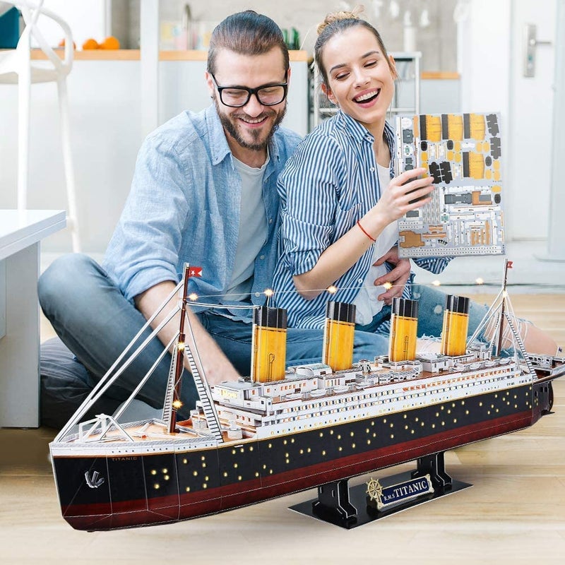 CubicFun Titanic 3D LED Puzzles for Adults 88 CM 266 Pieces,Titanic Toys for Adults Teens, Home Decor Birthday Gifts Adults Easter Gifts Teacher Gifts - Image 5