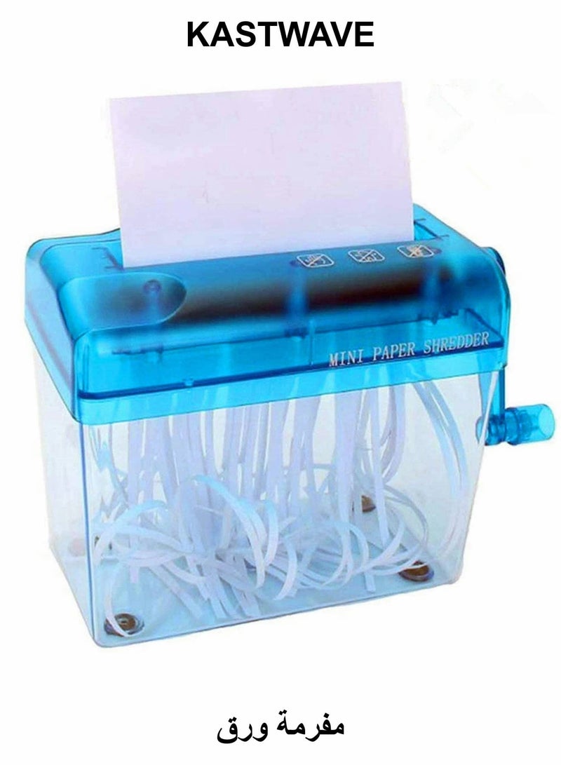 KASTWAVE Mini Hand Shredder, Portable Cross-Cut Paper Shredder A6 Manual Paper Cut Shredder - Image 1