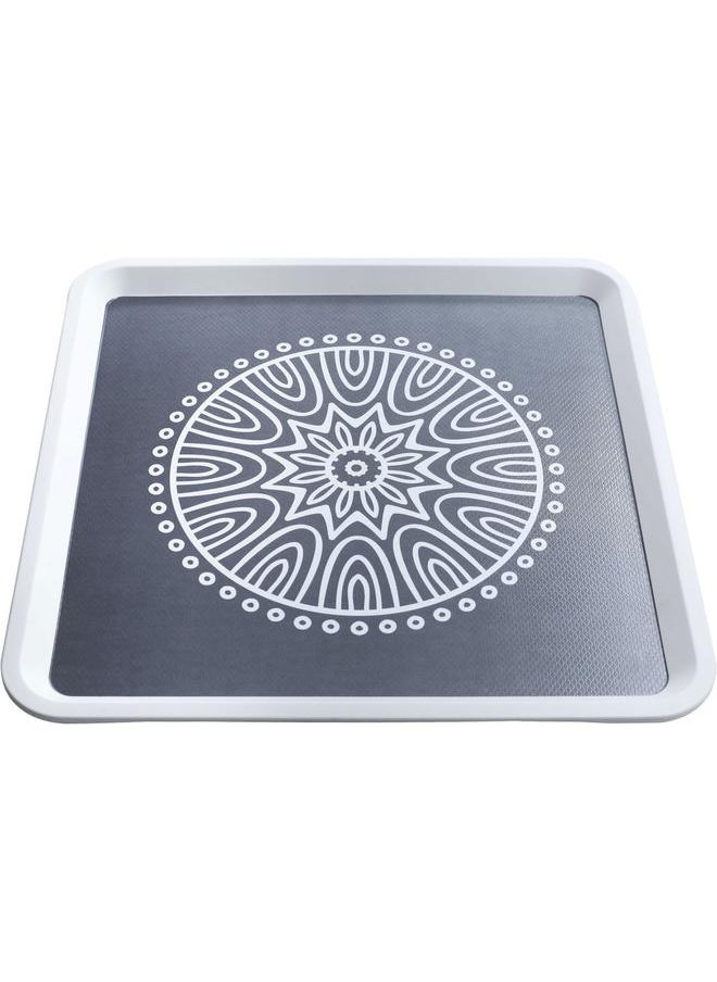 Alsaif Plastic Serving Tray 32 Cm Square Black  - Image 1