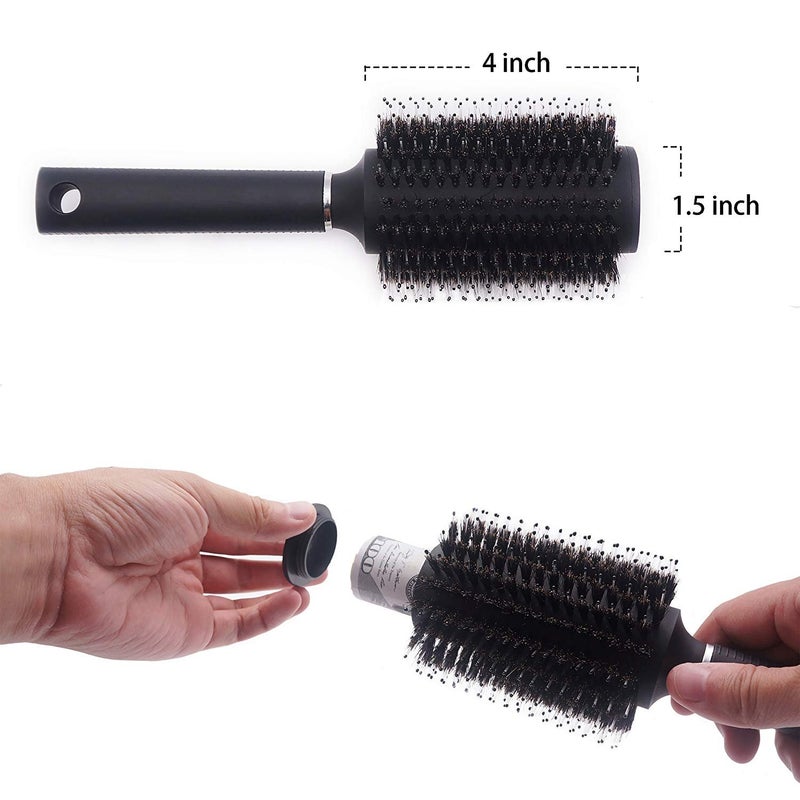 Charmonic Hair Brush, Travel Safe Round Brush, Safe Brush with Discreet Removable Lid with Smell Proof Bag Can Protection Small Jewelry, Key, Money or Valuables, Portable Storage Hair Brush (1 Pack) - Image 4