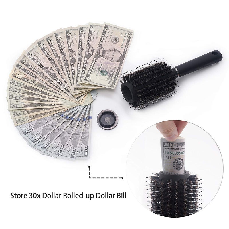 Charmonic Hair Brush, Travel Safe Round Brush, Safe Brush with Discreet Removable Lid with Smell Proof Bag Can Protection Small Jewelry, Key, Money or Valuables, Portable Storage Hair Brush (1 Pack) - Image 5