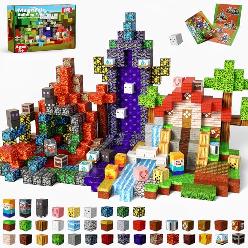 Magnetopia Magnetic Blocks 200PCS Magnetic Blocks for Kids Ages 4 5 6 7 8 Magnetic Building Blocks Cubes Easter Toy for Kids STEM Montessori Sensory Toys Easter Birthday Gifts for Boys Girls Ages 3 - Image 1