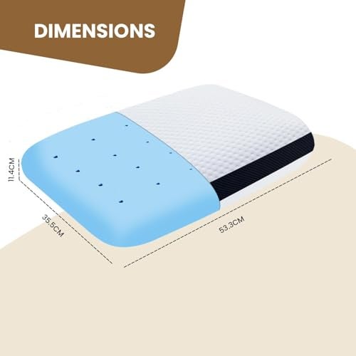 Sleepsia Orthopedic Cooling Gel Memory Foam Pillow | 1 Year Warranty | Cervical Pillows for Spondylitis Neck and Shoulder Pain Relief Support Bed Sleeping (Standard,Black Stripes) - Image 3