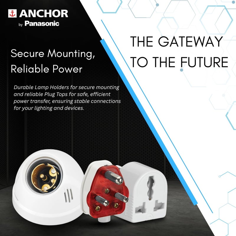 Anchor by panasonic 240V Plastic 6A Modular Batten Lamp Holder (White, 39946) - Image 2