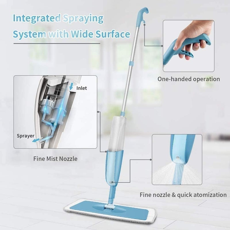 DEV STORE Stainless Steel Microfiber Floor Cleaning Spray Mop with Removable Washable Cleaning Pad and Integrated Water Spray Mechanism360 Degree Easy Floor CleaningMulticolour - Image 3