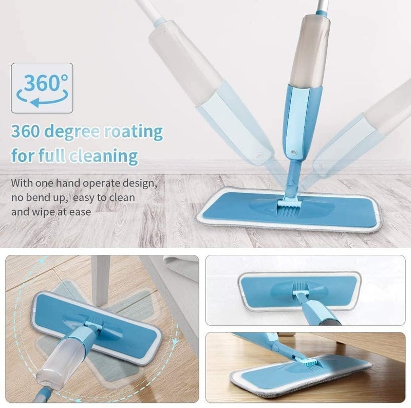 DEV STORE Stainless Steel Microfiber Floor Cleaning Spray Mop with Removable Washable Cleaning Pad and Integrated Water Spray Mechanism360 Degree Easy Floor CleaningMulticolour - Image 2