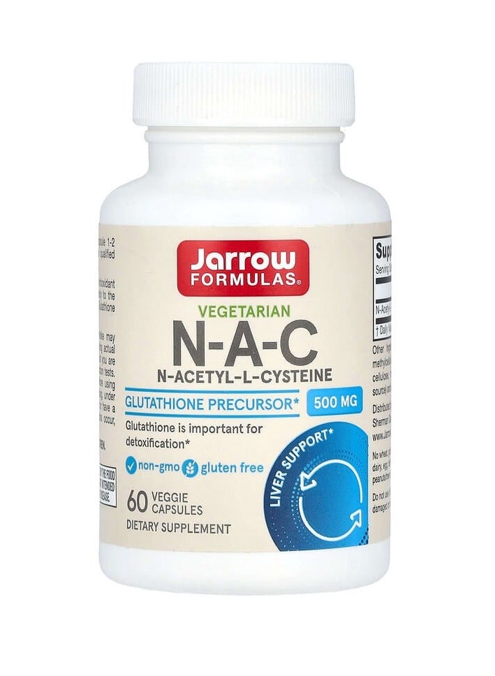 jarrow formulas Vegetarian N-A-C, 500 mg, 60 Veggies Capsules